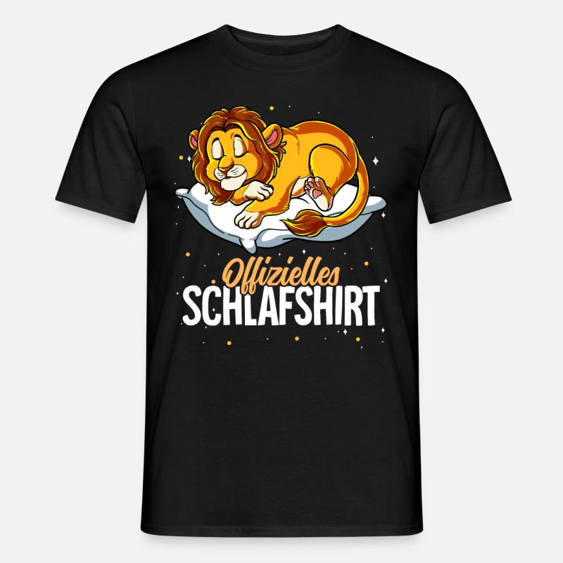 Offizielles Schlafshirt Löwe - Männer T-Shirt - Schwarz