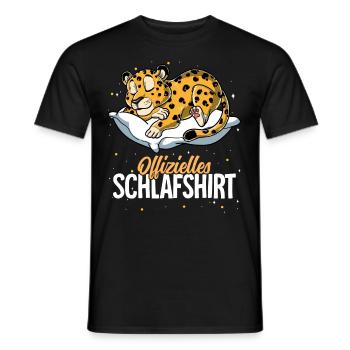 Offizielles Schlafshirt Leopard - Männer T-Shirt - Schwarz - Vorne - AI Model Male 178 light (178cm)