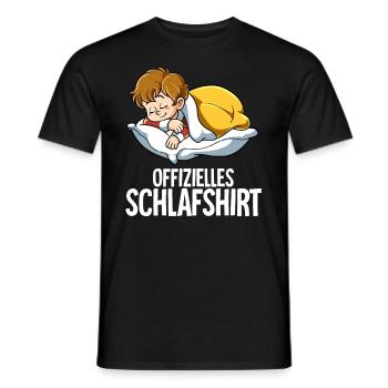 Offizielles Schlafshirt Junge - Männer T-Shirt - Schwarz - Vorne - AI Model Male 178 light (178cm)