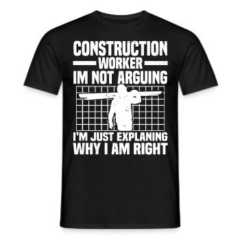 Ouvrier du bâtiment - T-shirt homme - noir - Devant - AI Model Male 178 light (178cm)