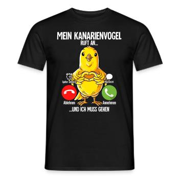 Mein Kanarienvogel Ruft An - Männer T-Shirt - Schwarz - Vorne - AI Model Male 178 light (178cm)