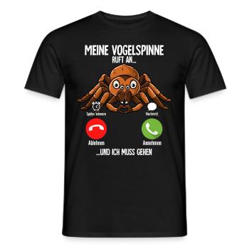 Meine Vogelspinne Ruft An - Männer T-Shirt - Schwarz - Vorne - AI Model Male 178 light (178cm)