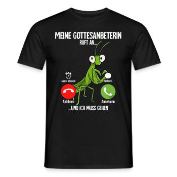 Meine Gottesanbeterin Ruft An - Männer T-Shirt - Schwarz - Vorne - AI Model Male 178 light (178cm)