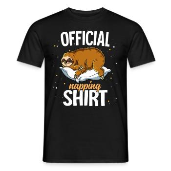 Sleeping Sloth Official Napping - Men's T-Shirt - black - Front - AI Model Male 178 light (178cm)