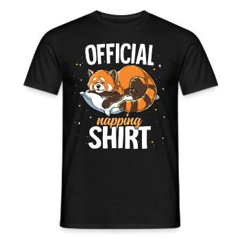 Panda rouge endormi Sieste officielle - T-shirt homme - noir - Devant - AI Model Male 178 light (178cm)