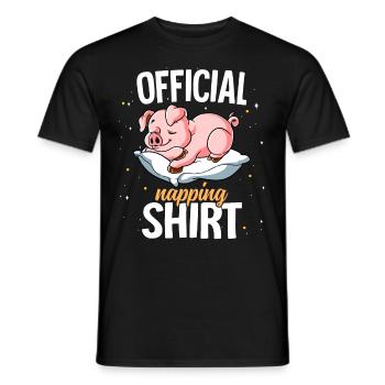 Schlafendes Schwein Offizielles Nickerchen - Männer T-Shirt - Schwarz - Vorne - AI Model Male 178 light (178cm)