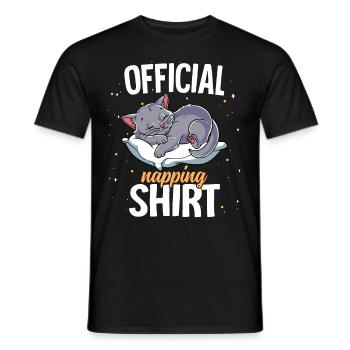 Schlafende Katze Offizielles Nickerchen - Männer T-Shirt - Schwarz - Vorne - AI Model Male 178 light (178cm)