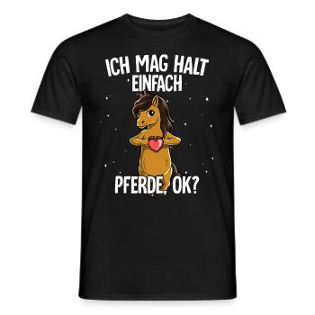 Ich mag halt einfach Pferde - Männer T-Shirt - Schwarz - Vorne - AI Model Male 178 light (178cm)