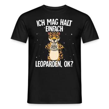 Ich mag halt einfach Leoparden - Männer T-Shirt - Schwarz - Vorne - AI Model Male 178 light (178cm)