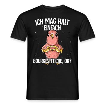 Ich mag halt einfach Bourkesittiche - Männer T-Shirt - Schwarz - Vorne - AI Model Male 178 light (178cm)