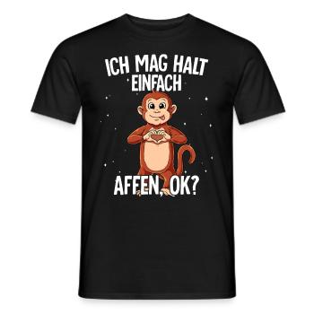 Ich mag halt einfach Affen - Männer T-Shirt - Schwarz - Vorne - AI Model Male 178 light (178cm)