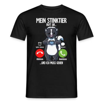 Mein Stinktier Ruft An - Männer T-Shirt - Schwarz - Vorne - AI Model Male 178 light (178cm)
