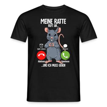 Mein Ratte Ruft An - Männer T-Shirt - Schwarz - Vorne - AI Model Male 178 light (178cm)