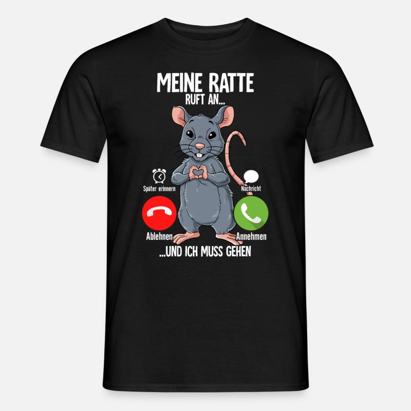 Mein Ratte Ruft An - Männer T-Shirt - Schwarz