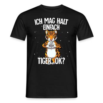 Ich mag halt einfach Tiger - Männer T-Shirt - Schwarz - Vorne - AI Model Male 178 light (178cm)
