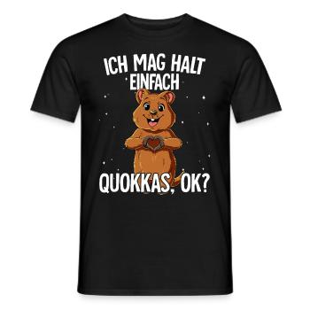 Ich mag halt einfach Quokkas - Männer T-Shirt - Schwarz - Vorne - AI Model Male 178 light (178cm)