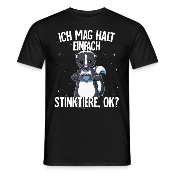 Ich mag halt einfach Stinktiere - Männer T-Shirt - Schwarz - Vorne - AI Model Male 178 light (178cm)