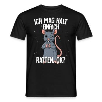Ich mag halt einfach Ratten - Männer T-Shirt - Schwarz - Vorne - AI Model Male 178 light (178cm)