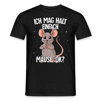 Ich mag halt einfach Mäuse - Männer T-Shirt - Schwarz - Vorne - AI Model Male 178 light (178cm)