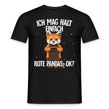 Ich mag halt einfach Rote Pandas - Männer T-Shirt - Schwarz - Vorne - AI Model Male 178 light (178cm)
