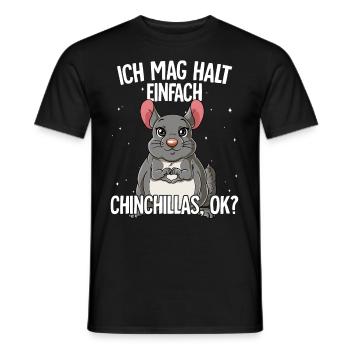 Ich mag halt einfach Chinchillas - Männer T-Shirt - Schwarz - Vorne - AI Model Male 178 light (178cm)