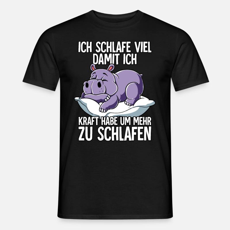 Ich Schlafe Nilpferd - Männer T-Shirt - Schwarz