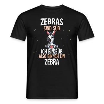 Zebras Sind Süß Zebra - Männer T-Shirt - Schwarz - Vorne - AI Model Male 178 light (178cm)