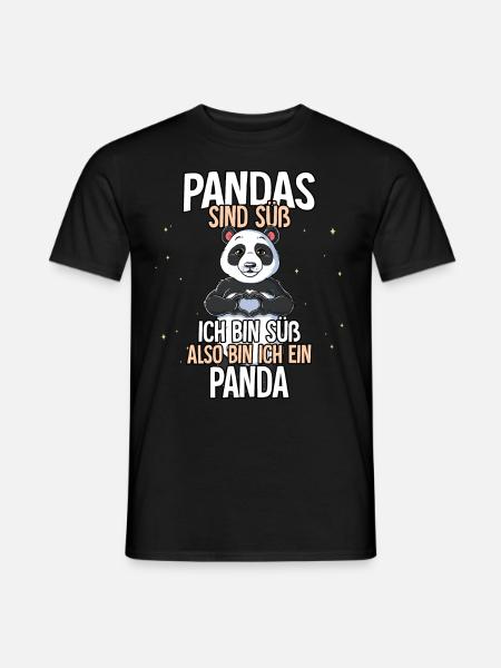 Pandas Sind Süß Panda - Männer T-Shirt - Schwarz