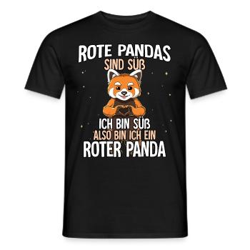 Rote Pandas Sind Süß Roter Panda - Männer T-Shirt - Schwarz - Vorne - AI Model Male 178 light (178cm)