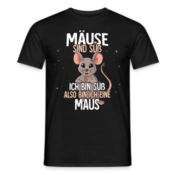 Mäuse Sind Süß Maus - Männer T-Shirt - Schwarz - Vorne - AI Model Male 178 light (178cm)