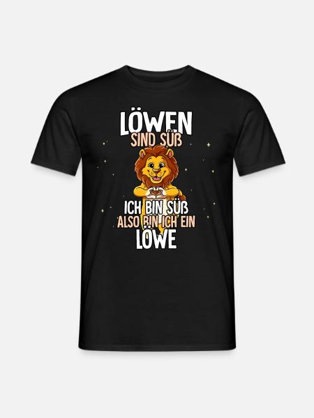 Löwen Sind Süß Löwe - Männer T-Shirt - Schwarz