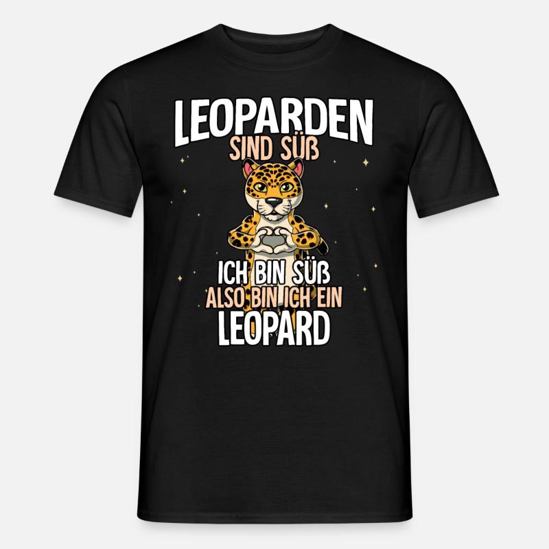 Leoparden Sind Süß Leopard - Männer T-Shirt - Schwarz