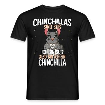 Chinchillas Sind Süß Chinchilla - Männer T-Shirt - Schwarz - Vorne - AI Model Male 178 light (178cm)