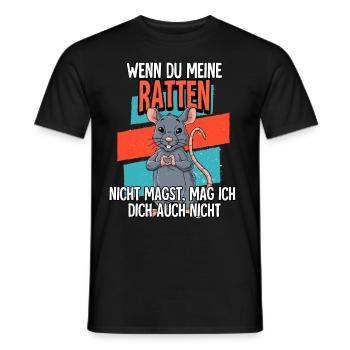 Wenn Du Meine Ratten - Männer T-Shirt - Schwarz - Vorne - AI Model Male 178 light (178cm)