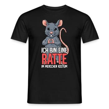 Ich Bin Eine Ratte - Männer T-Shirt - Schwarz - Vorne - AI Model Male 178 light (178cm)
