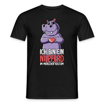 Ich Bin Ein Nilpferd - Männer T-Shirt - Schwarz - Vorne - AI Model Male 178 light (178cm)