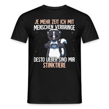 Stinktier - Männer T-Shirt - Schwarz - Vorne - AI Model Male 178 light (178cm)