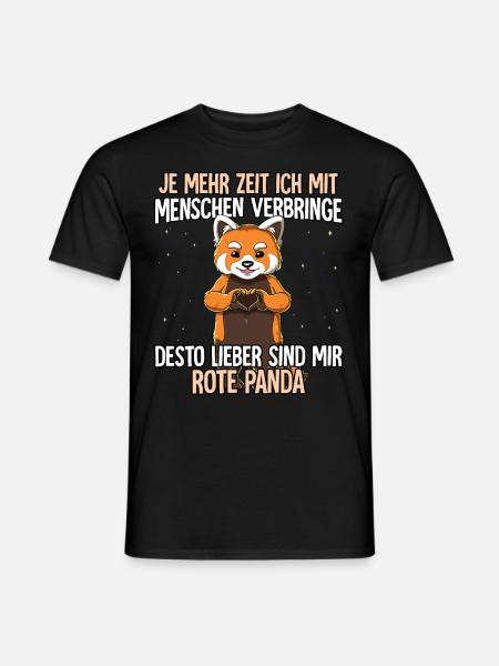 Roter Panda - Männer T-Shirt - Schwarz