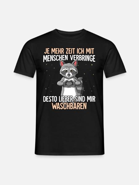 Waschbär - Männer T-Shirt - Schwarz