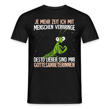 Gottesanbeterin - Männer T-Shirt - Schwarz - Vorne - AI Model Male 178 light (178cm)