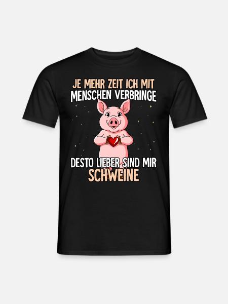 Schweinchen - Männer T-Shirt - Schwarz