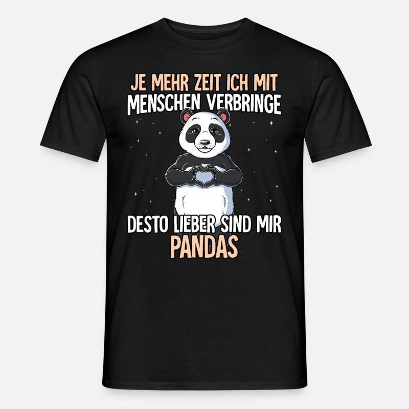 Panda - Männer T-Shirt - Schwarz