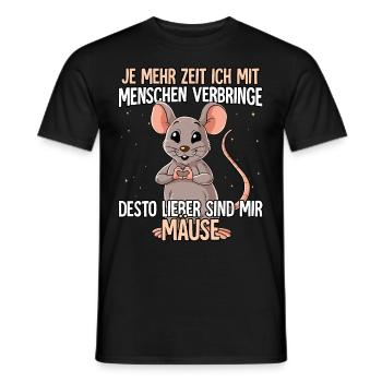 Maus - Männer T-Shirt - Schwarz - Vorne - AI Model Male 178 light (178cm)