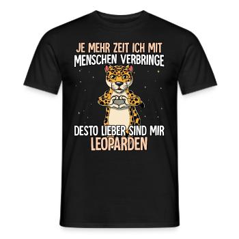 Leopard - Männer T-Shirt - Schwarz - Vorne - AI Model Male 178 light (178cm)