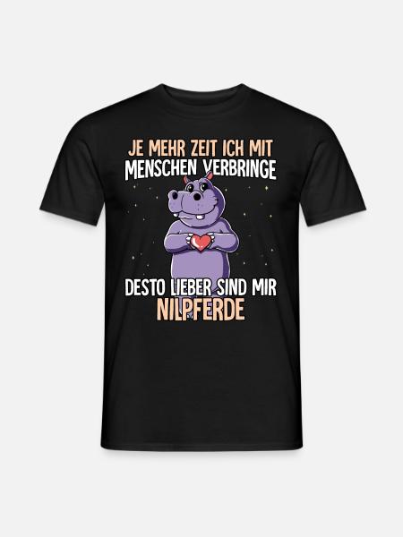 Nilpferd - Männer T-Shirt - Schwarz