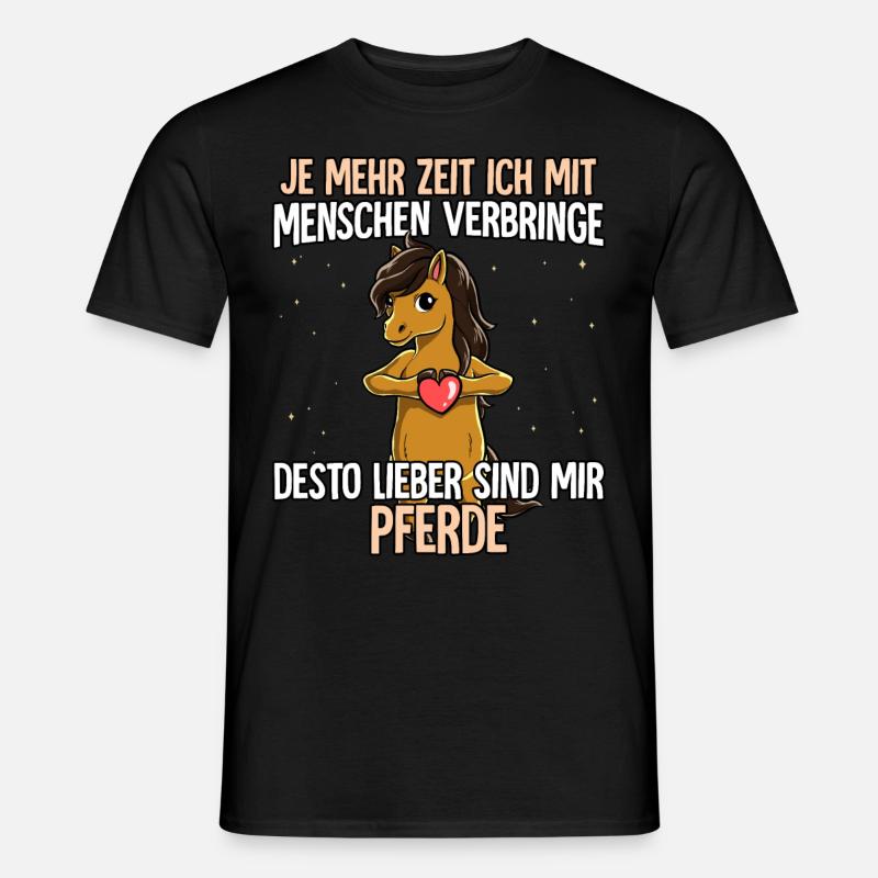 Pferd - Männer T-Shirt - Schwarz