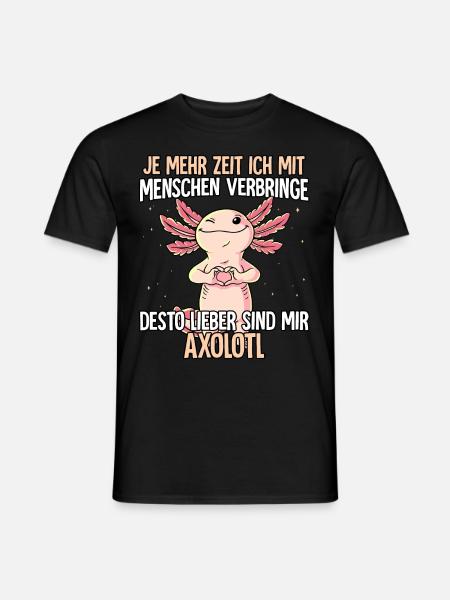 Axolotl - Männer T-Shirt - Schwarz