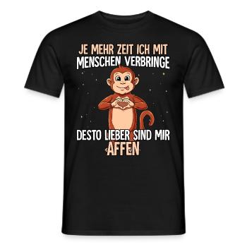 Affe - Männer T-Shirt - Schwarz - Vorne - AI Model Male 178 light (178cm)
