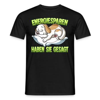 Energiesparen Haben Sie Gesagt Hund - Männer T-Shirt - Schwarz - Vorne - AI Model Male 178 light (178cm)