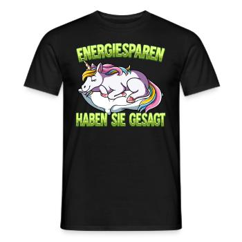 Energiesparen Haben Sie Gesagt Einhorn - Männer T-Shirt - Schwarz - Vorne - AI Model Male 178 light (178cm)